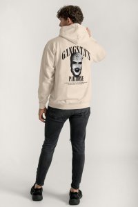 Hoodie in Ecru Color with Gangstas Paradise Print