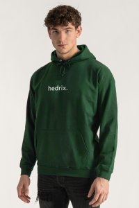 Hoodie in Green Color with Lowercase Hedrix Print