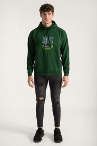 Hoodie in Green Color with Neon Trip Print