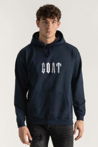 Hoodie in Blue Color with Real Goat Print
