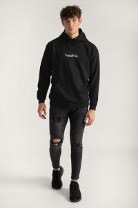 Hoodie in Black Color with Lowercase Hedrix Print