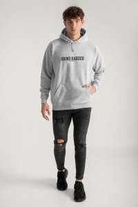 Hoodie in Grey Color with No Pain No Gain Print
