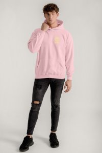 Hoodie in Pink Color with Rebel Smiley Print