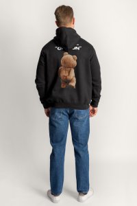 Zip-Up Hoodie in Black color with Everyones Got An Opinion stamp