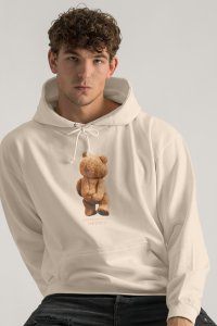 Hoodie in Ecru Color with Teddys Opinion Print