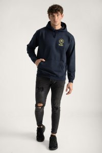 Hoodie in Blue Color with Rebel Smiley Print