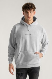 Hoodie in Grey Color with Minimal Hedrix Print