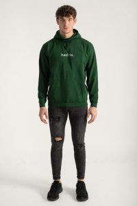 Hoodie in Green Color with Lowercase Hedrix Print