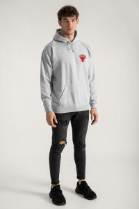 Hoodie in Grey Color with Bulls Eye Print