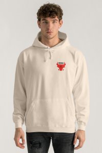 Hoodie in Ecru Color with Bulls Eye Print