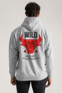 Hoodie in Grey Color with Bulls Eye Print
