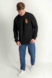 Sweatshirt in Black Color with Robotic Teddy Print