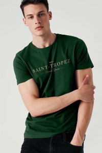 T-Shirt in Green color with Saint Tropez Riviera Print
