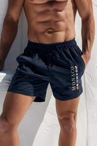 Swimming Shorts in Blue Color with Monte Carlo Print