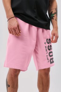 Shorts in Pink color with Lift Like A Big Boss stamp
