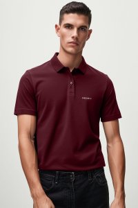 Polo Shirt Slim Fit in Bordeaux Color with Hedrix Logo stamp
