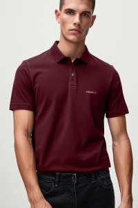 Polo Shirt Slim Fit in Bordeaux Color with Hedrix Logo stamp