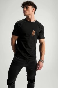 T-Shirt in Black color with Teddys Opinion Print