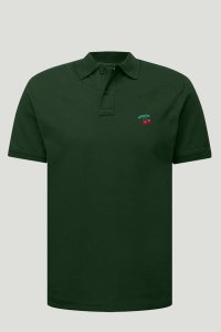 Polo Shirt Slim Fit in Green Color with Cherry stamp