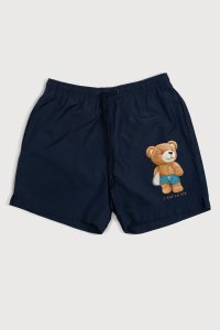 Swimming Shorts in Blue Color with Cest La Vie Teddy Print