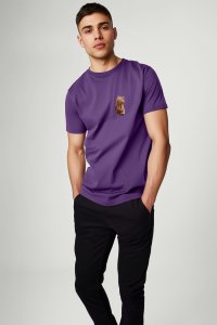 T-Shirt in Purple color with Teddys Opinion Print