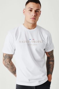 T-Shirt in White color with Saint Tropez Riviera Print