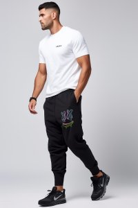 Jogger in Black color with Neon Trip stamp