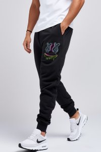 Jogger in Black color with Neon Trip stamp