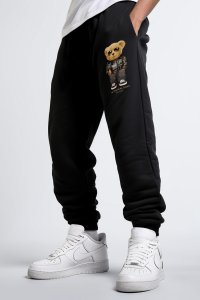 Jogger in Black color with Goat Teddy stamp