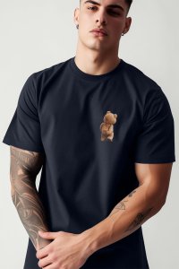 T-Shirt in Blue color with Teddys Opinion Print