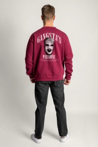 Sweatshirt in Bordeaux Color with Gangstas Paradise Print