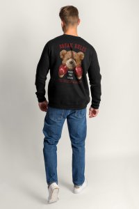 Sweatshirt in Black Color with Boxer Teddy Print