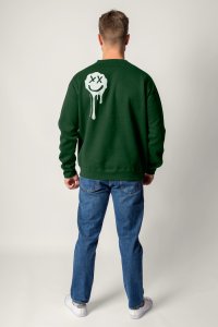Sweatshirt in Green Color with Slime Smiley Print