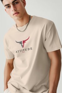 T-Shirt in Ecru color with Goat Attitude Print