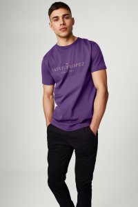 T-Shirt in Purple color with Saint Tropez Riviera Print