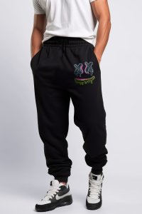 Jogger in Black color with Neon Trip stamp