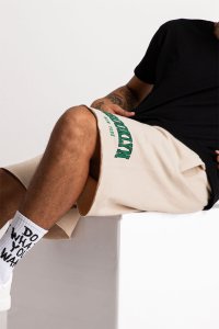 Shorts in Ecru color with Brooklyn New York stamp
