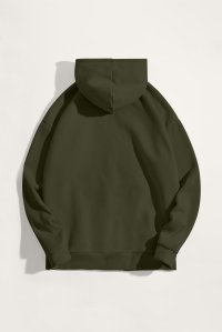 Hoodie in Khaki Color with Teddys Opinion Print