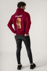 Hoodie in Bordeaux Color with Everyones Got An Opinion Print