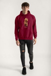 Hoodie in Bordeaux Color with Teddys Opinion Print