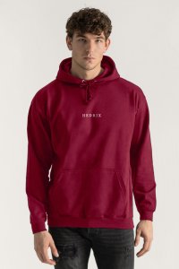 Hoodie in Bordeaux Color with Minimal Hedrix Print