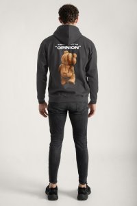 Hoodie in Iron Grey Color with Everyones Got An Opinion Print