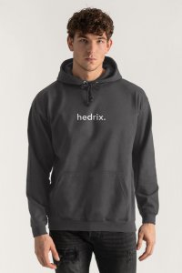 Hoodie in Iron Grey Color with Lowercase Hedrix Print