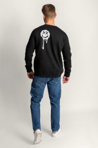 Sweatshirt in Black Color with Slime Smiley Print