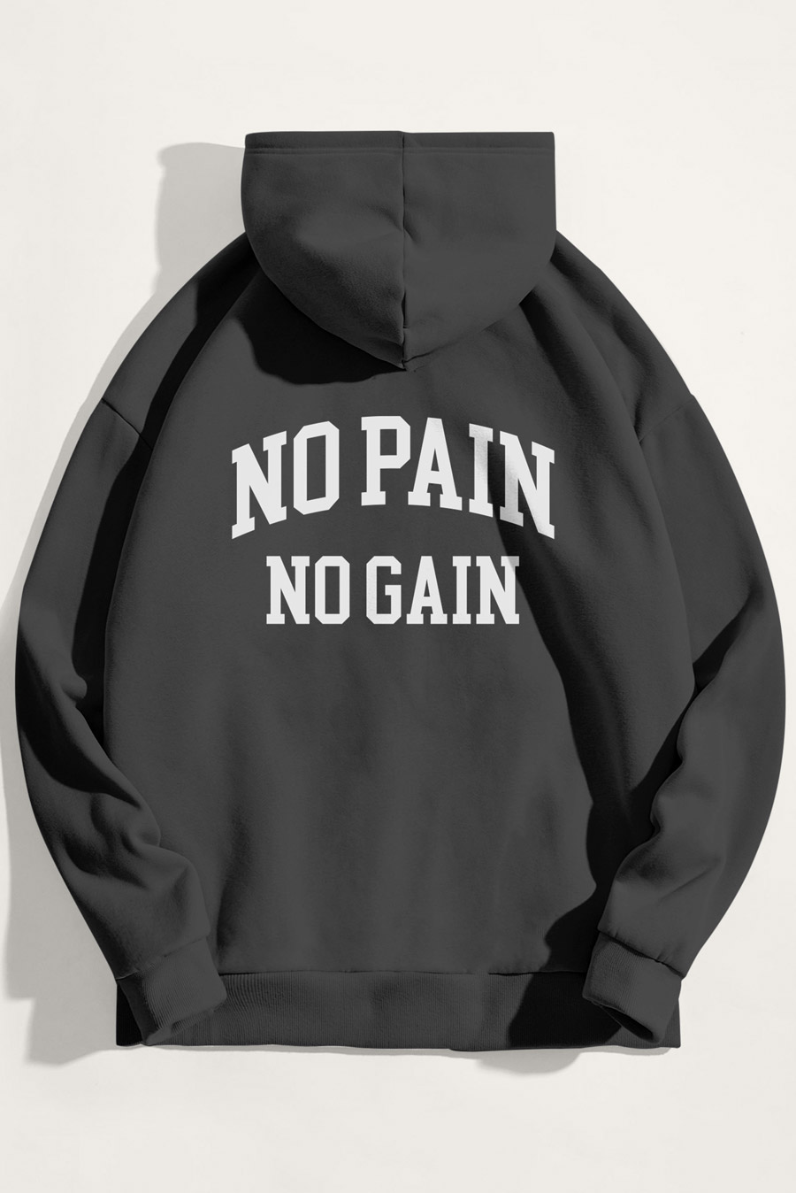 Hoodie in Iron Grey Color with No Pain No Gain Print crop1-hoodie_back-isolated-flat-lay-aa-back_g0_iron-gray_0267.jpg