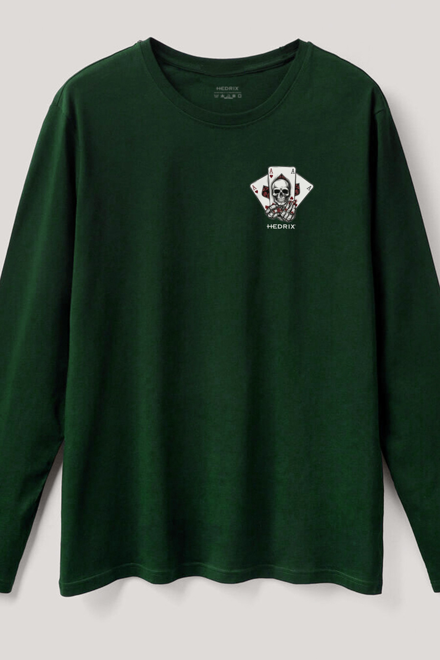 Long Sleeve T-shirt in Green Color with No Guts No Glory Print crop1-longsleeve_front-isolated-flat-lay-aa_g0_green_0249.jpg