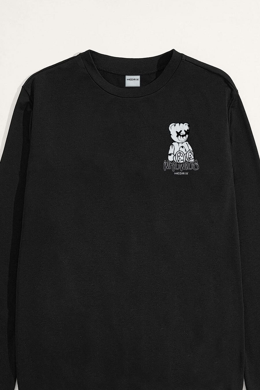 Sweatshirt in Black Color with Worldwide Teddy Print crop1-sweatshirt_front-isolated-flat-lay-aa_g0_black_0271.jpg
