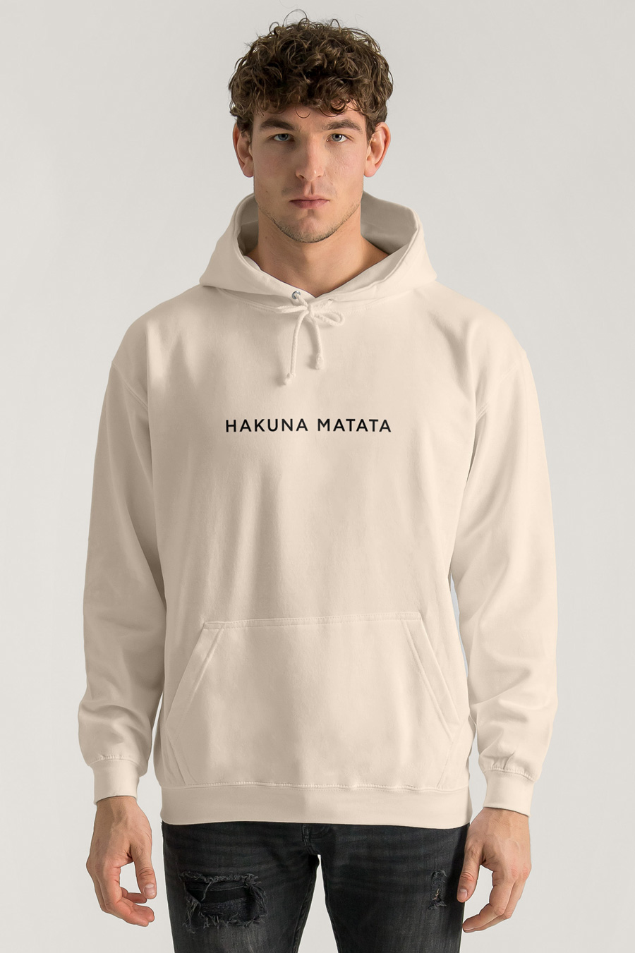 Hoodie in Ecru Color with Hakuna Matata Print crop2-hedrix-hoodies-xa_g9_ecru_0251.jpg