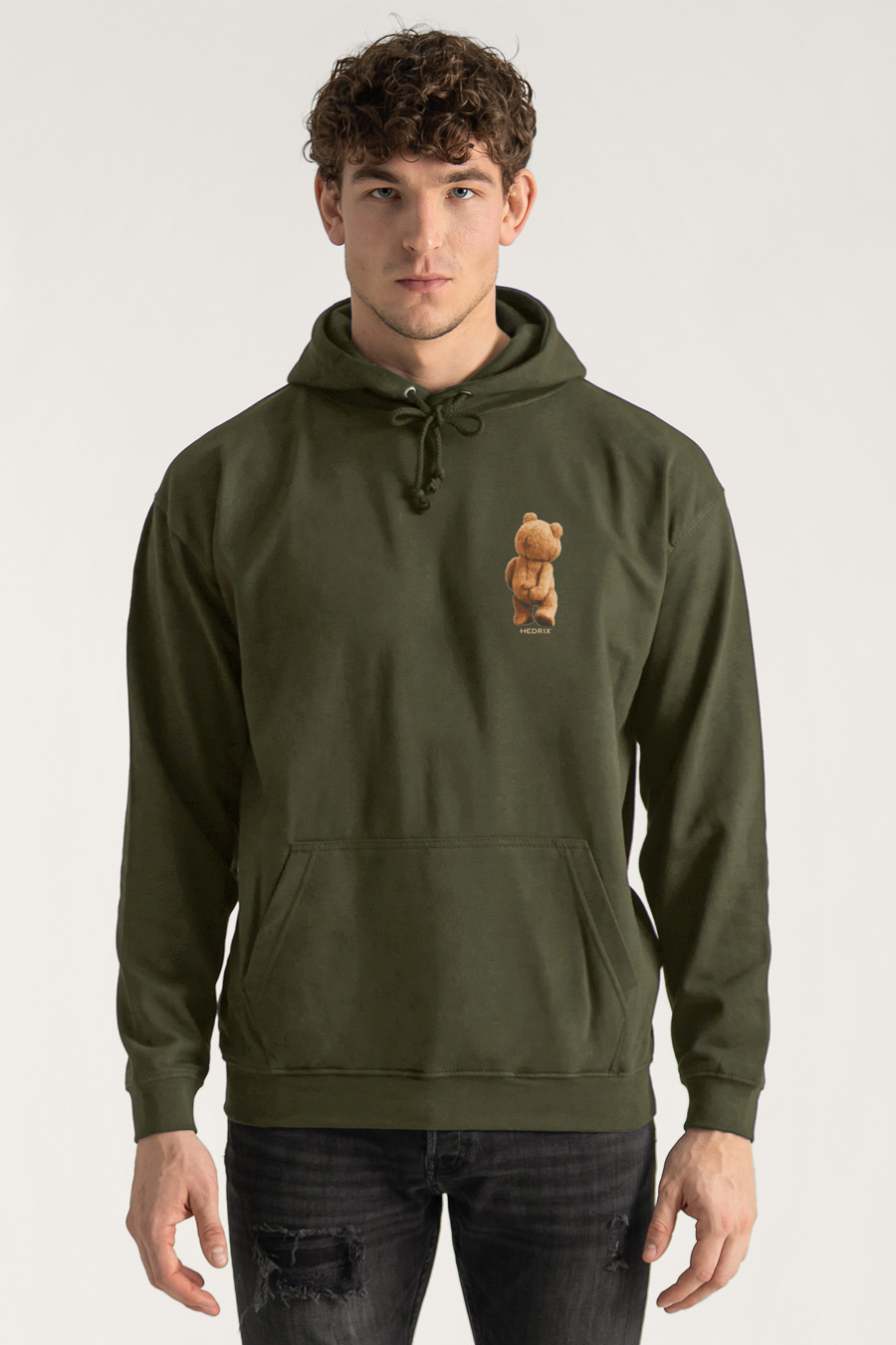 Hoodie in Khaki Color with Everyones Got An Opinion Print crop2-hedrix-hoodies-xa_g9_xaki_0265.jpg