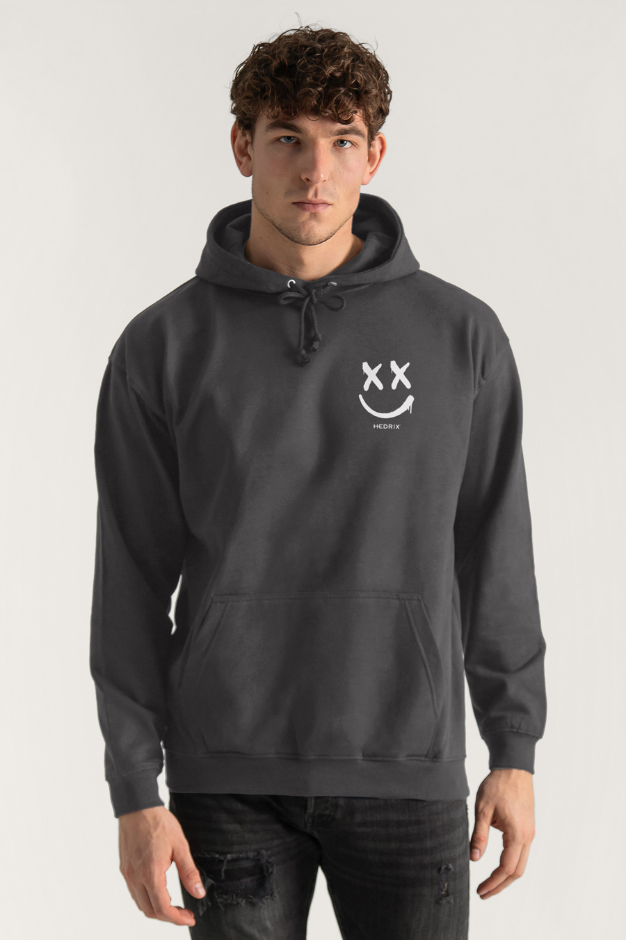 Hoodie in Iron Grey Color with Graffiti Smiley Print crop2-hedrix-hoodies-xb_g9_iron-gray_0231.jpg